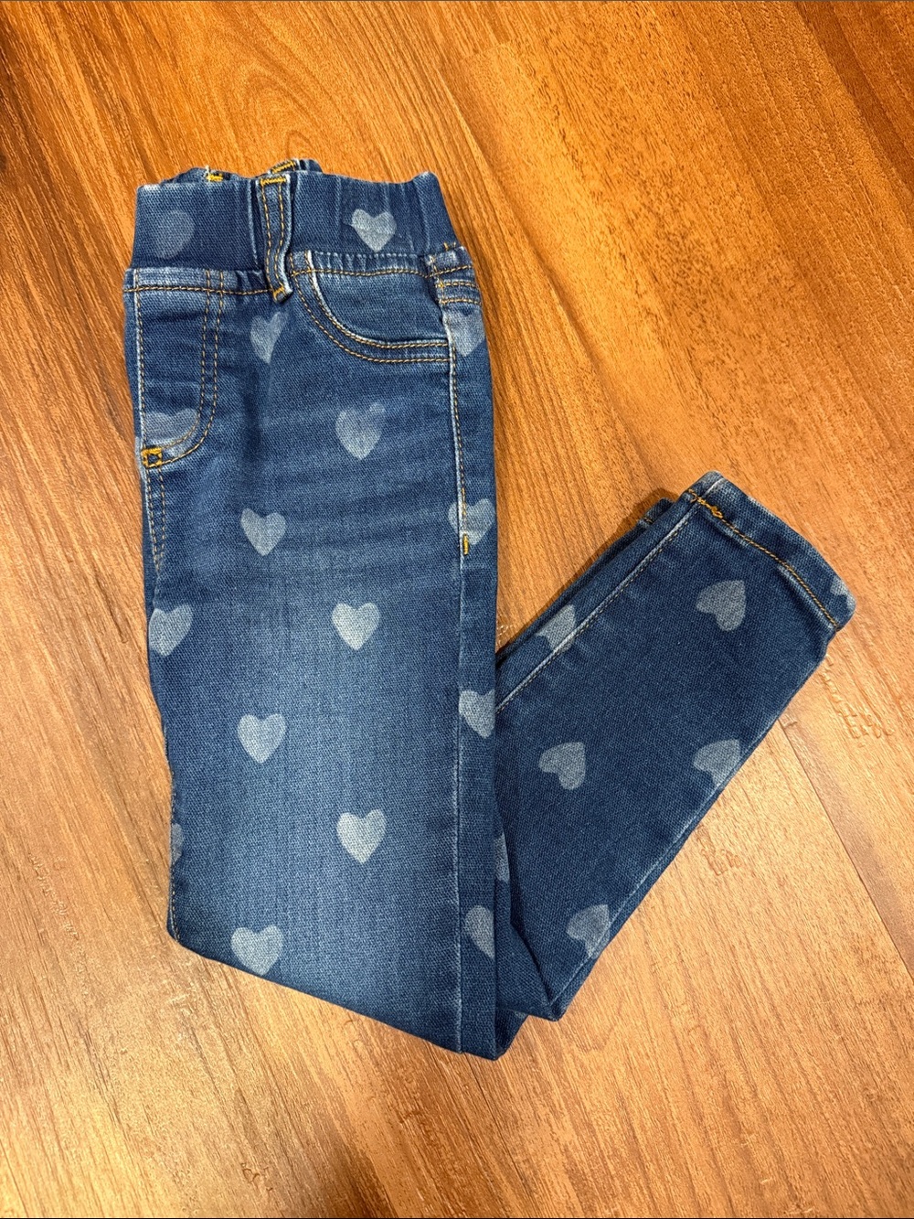 Mini Boden Navy Blue Heart-Print Jeans